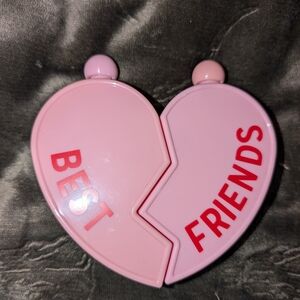 Pink Best Friends Drinking Flasks Heart Shaped
